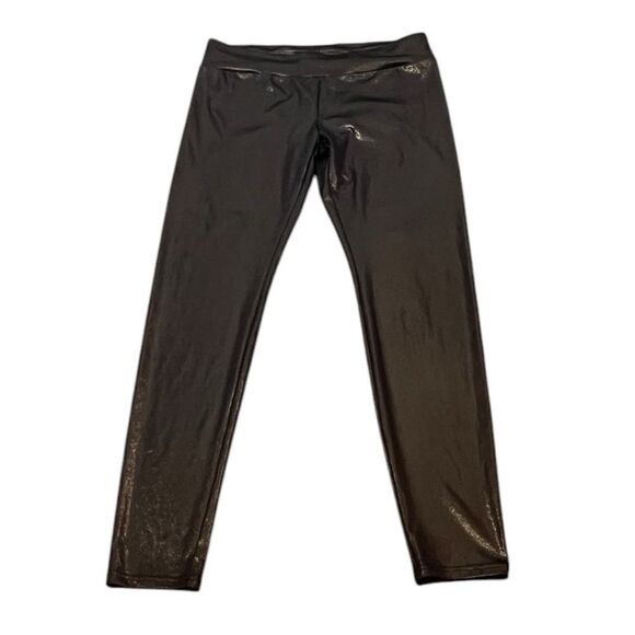 HUE Women’s Metallic Brown/Bronze Leggings, Size L - Picture 2 of 5